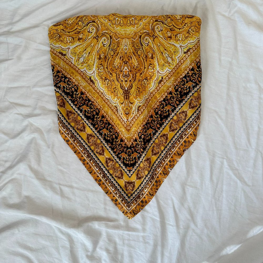 Yellow Bandana Satin Top BRAND NEW